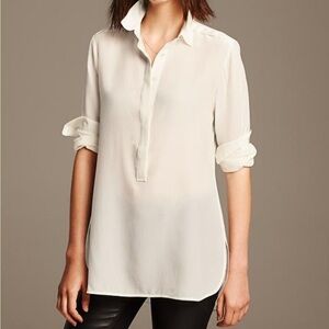 White sheer banana republic tunic